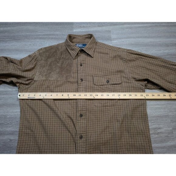 Vintage Polo Ralph Lauren Men's M Cagney Hunting Shirt 90s Shooting Patch Suede - Picture 9 of 11